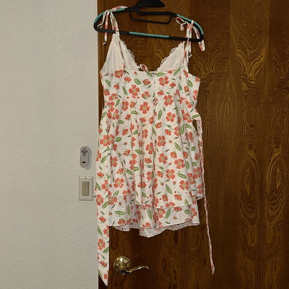 BerryGo Women's Floral Mini Eyelet Romper - Picture 11 of 13